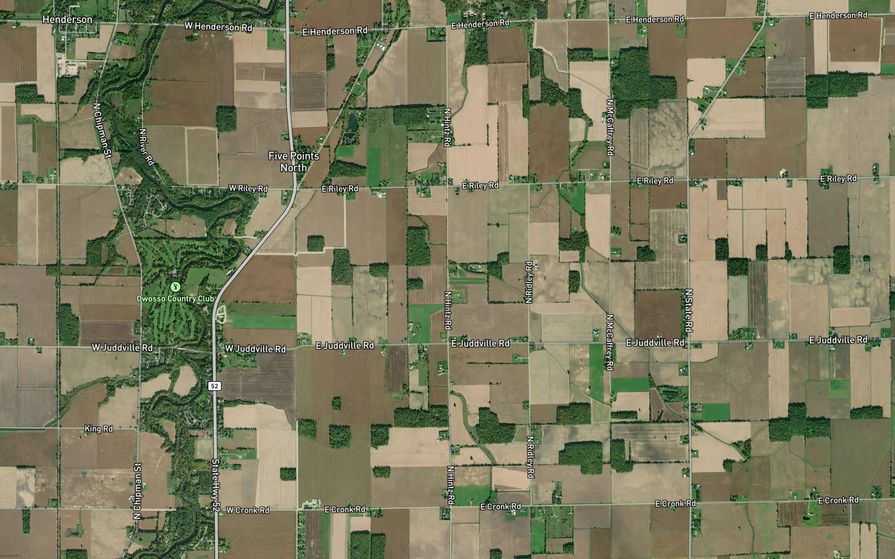 Satellite map of the Lindsey Drain