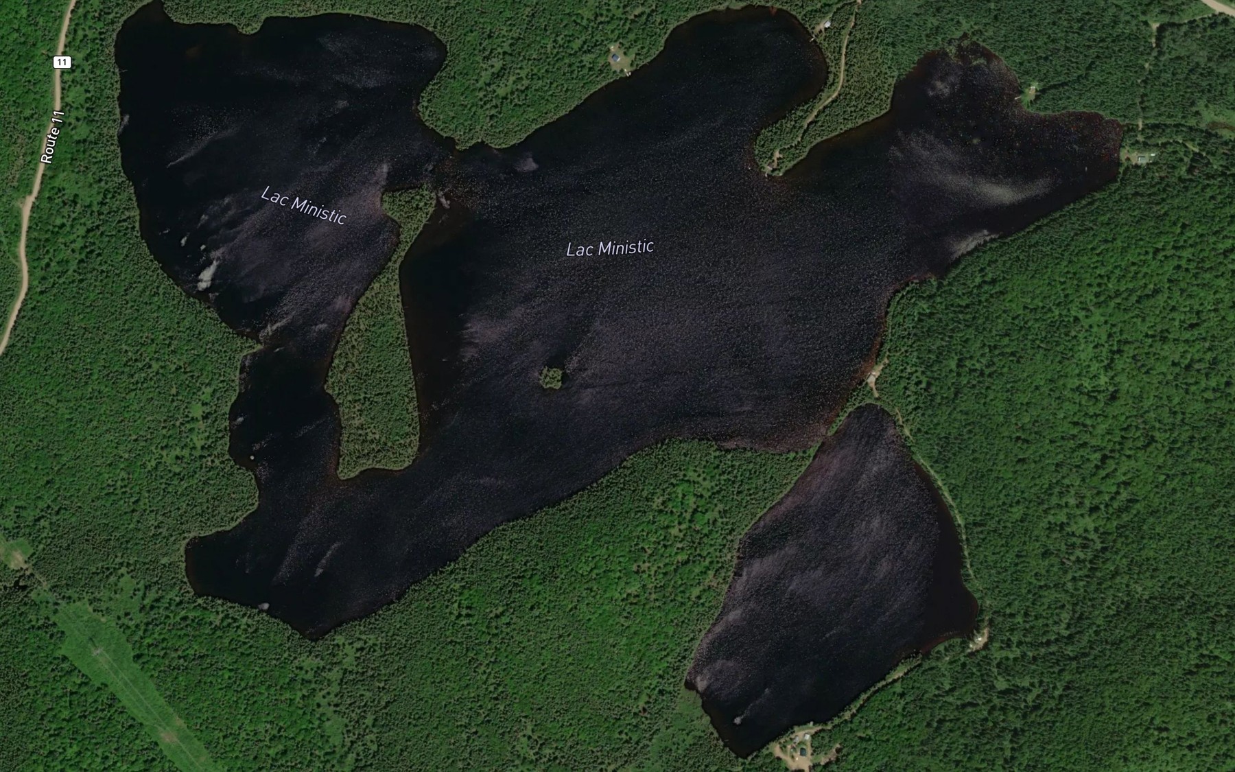 Satellite map of the Lac Ministic