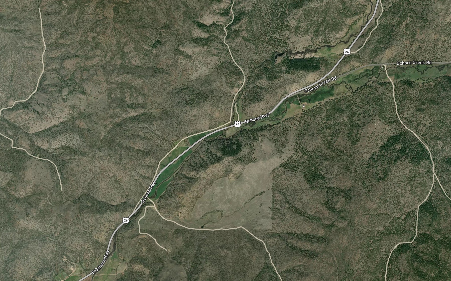 Satellite map of the Marks Creek