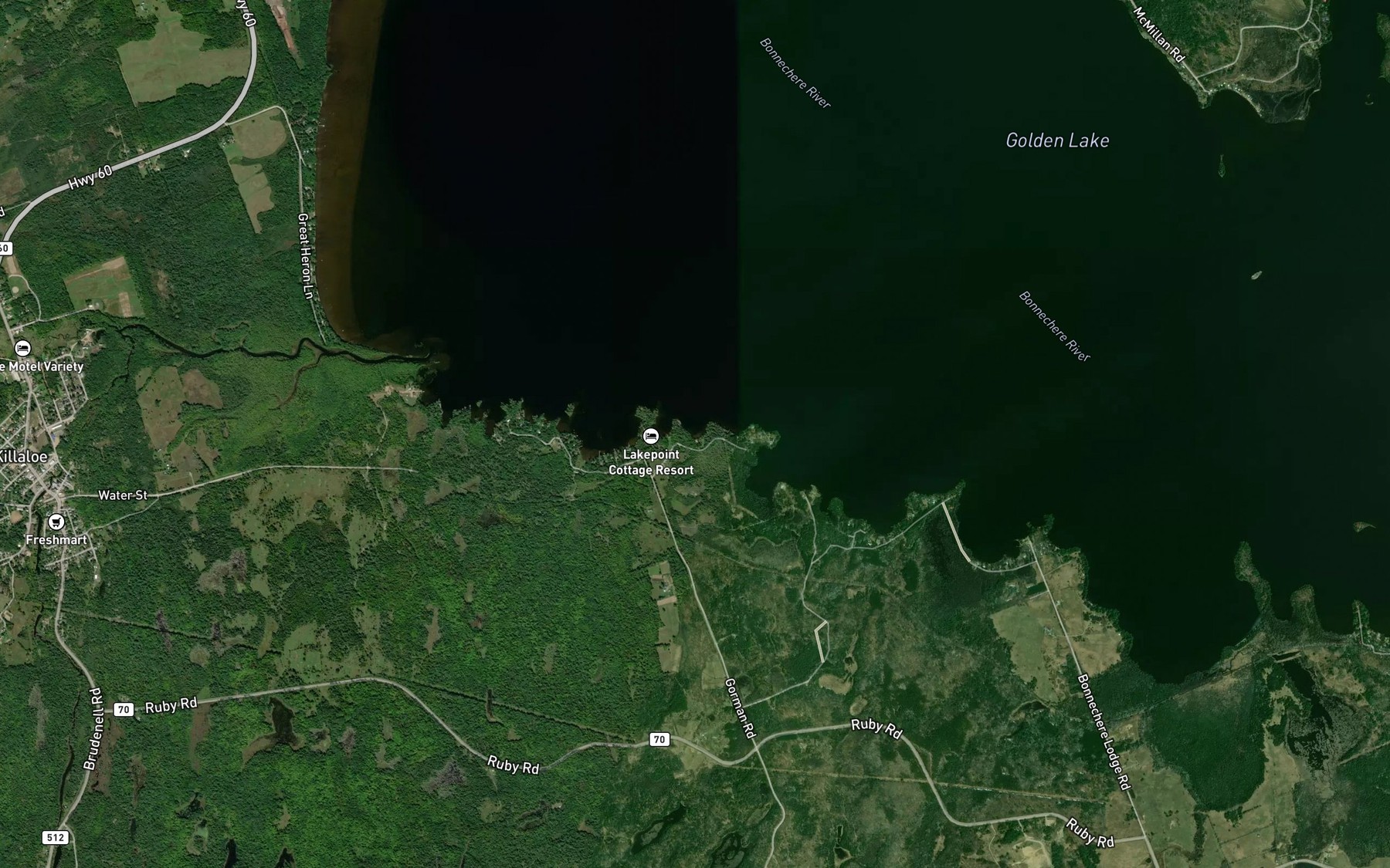 Satellite map of the O'Connors Bay