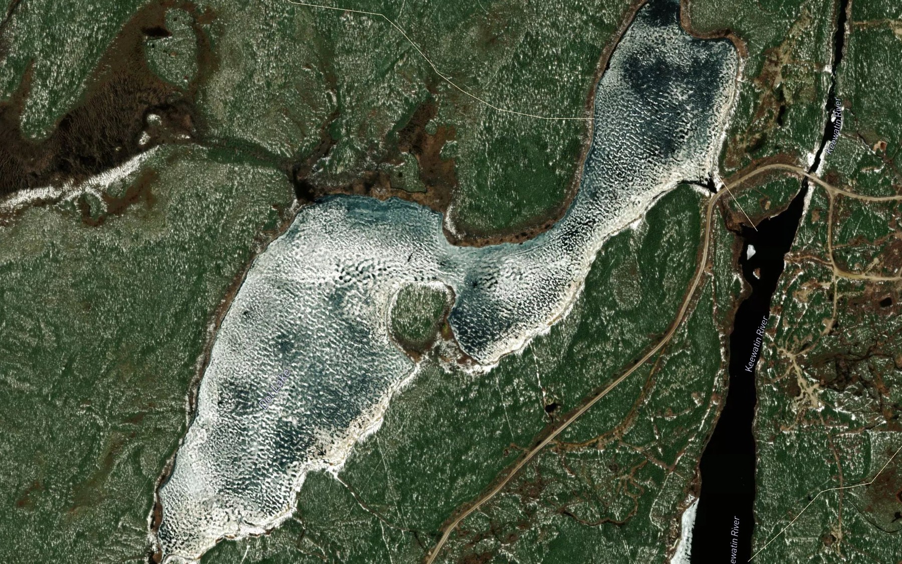 Satellite map of the Dot Lake