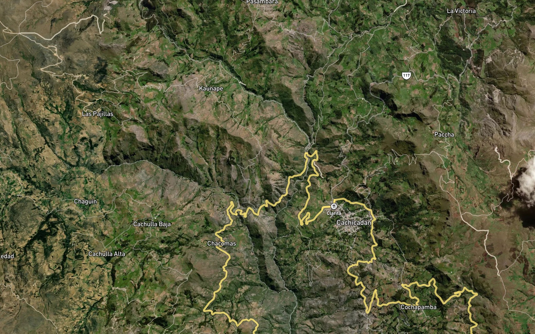 Satellite map of the Quebrada El Hospital