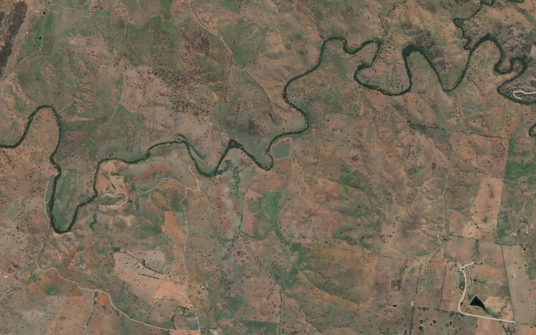 Satellite map of the Sawpit Creek
