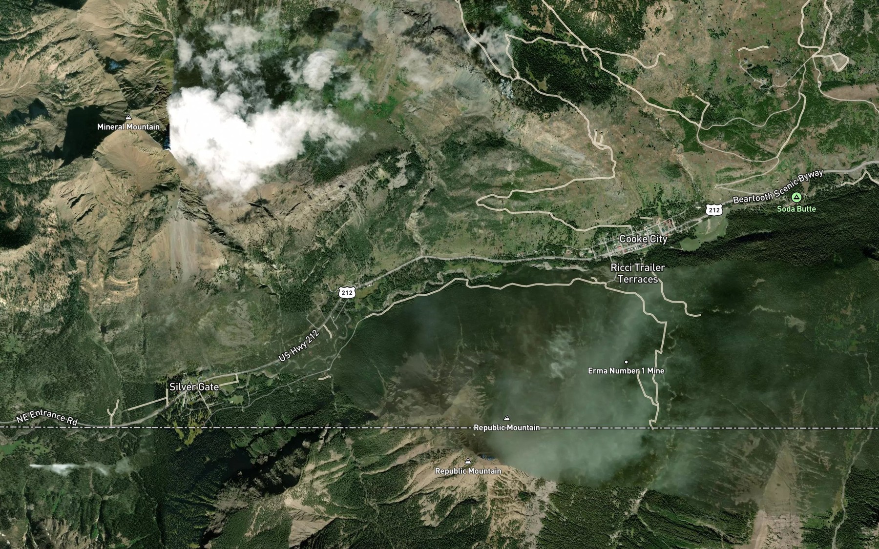 Satellite map of the Sheep Creek