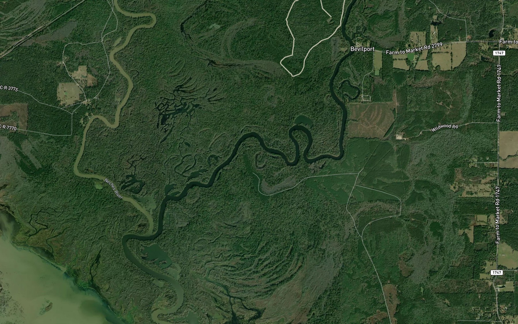 Satellite map of the Moon Lake