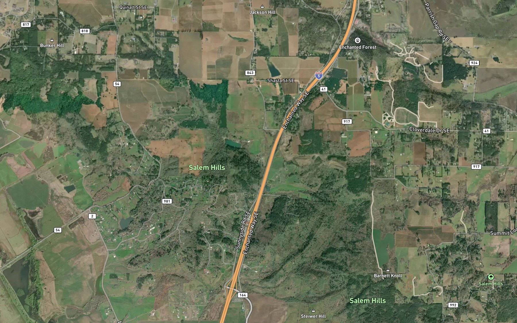 Satellite map of the Neil Creek