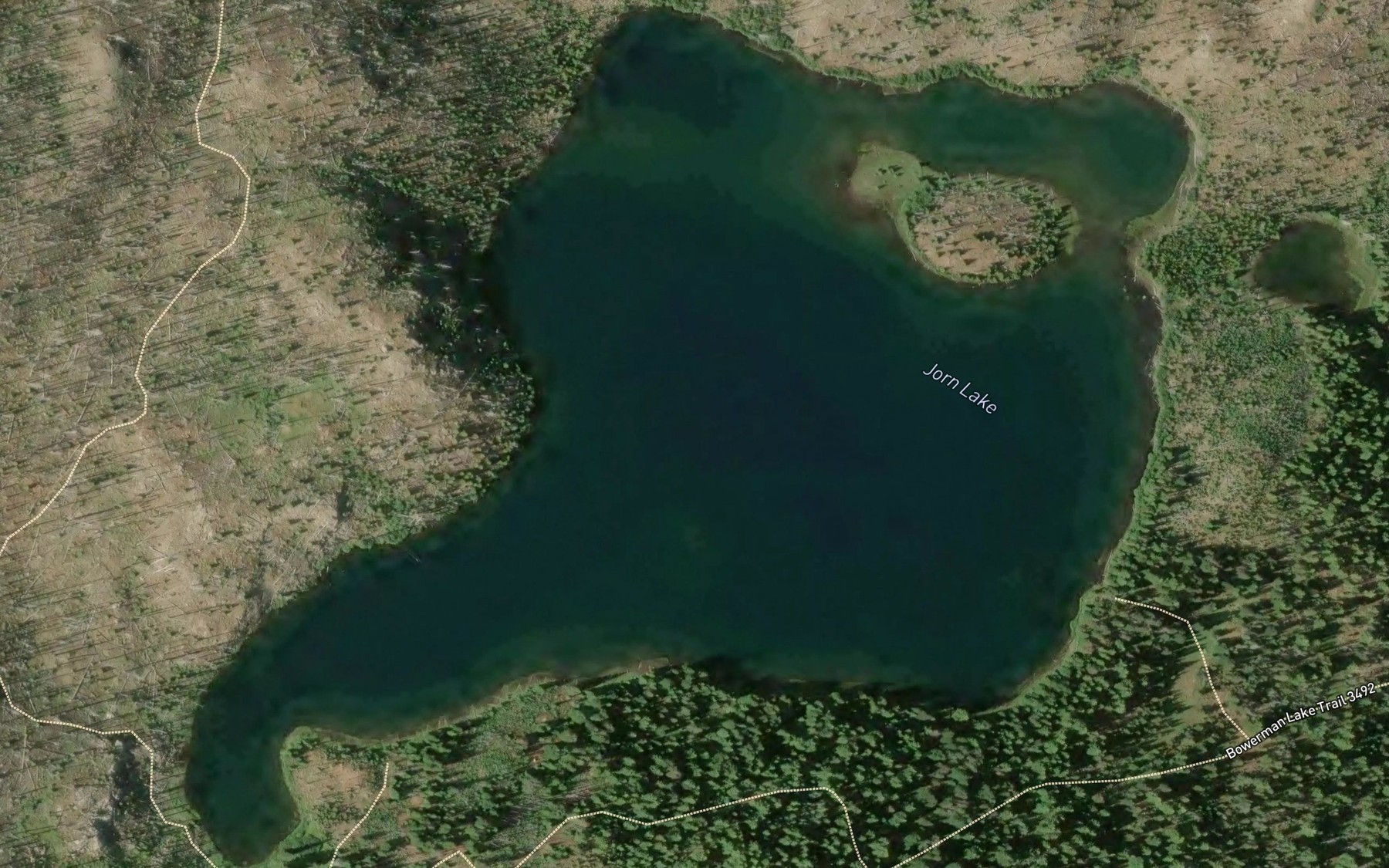 Satellite map of the Jorn Lake