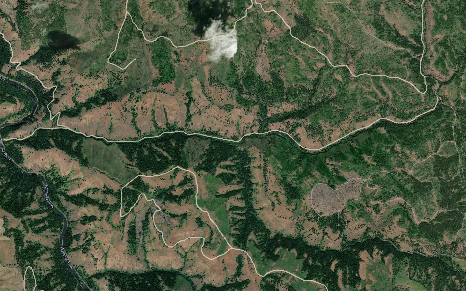Satellite map of the Wise Creek