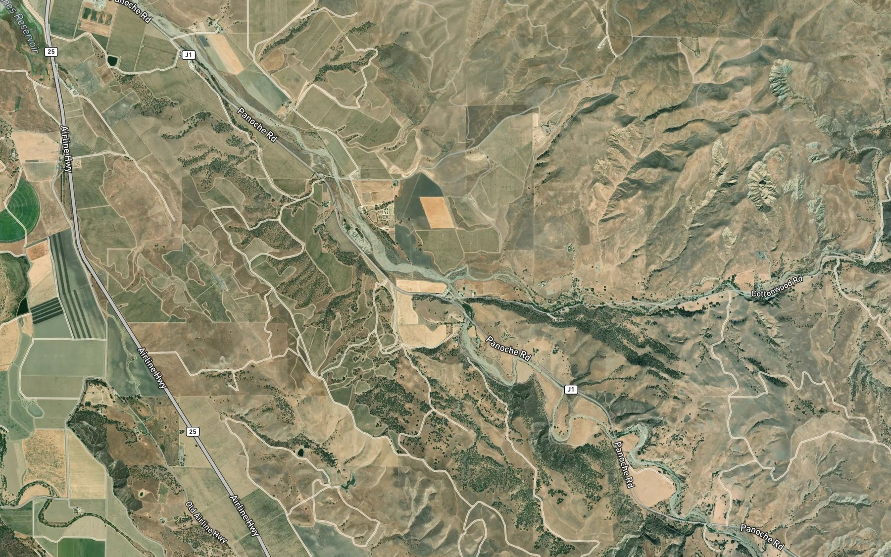 Satellite map of the Los Muertos Creek