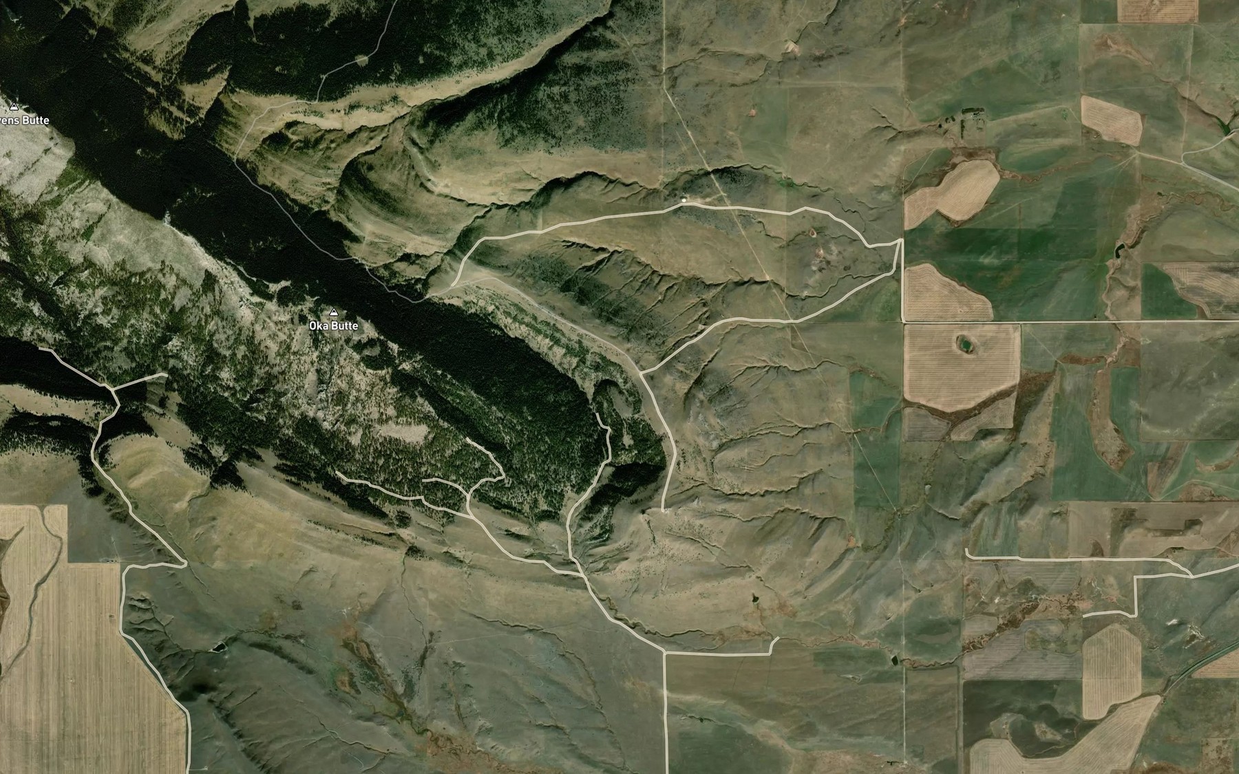 Satellite map of the Oka Coulee Spring