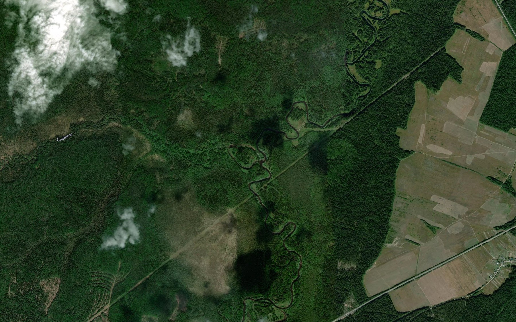 Satellite map of the Vyrvozh