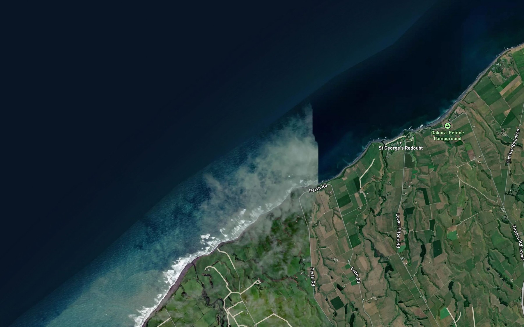 Satellite map of the Waikoukou Stream