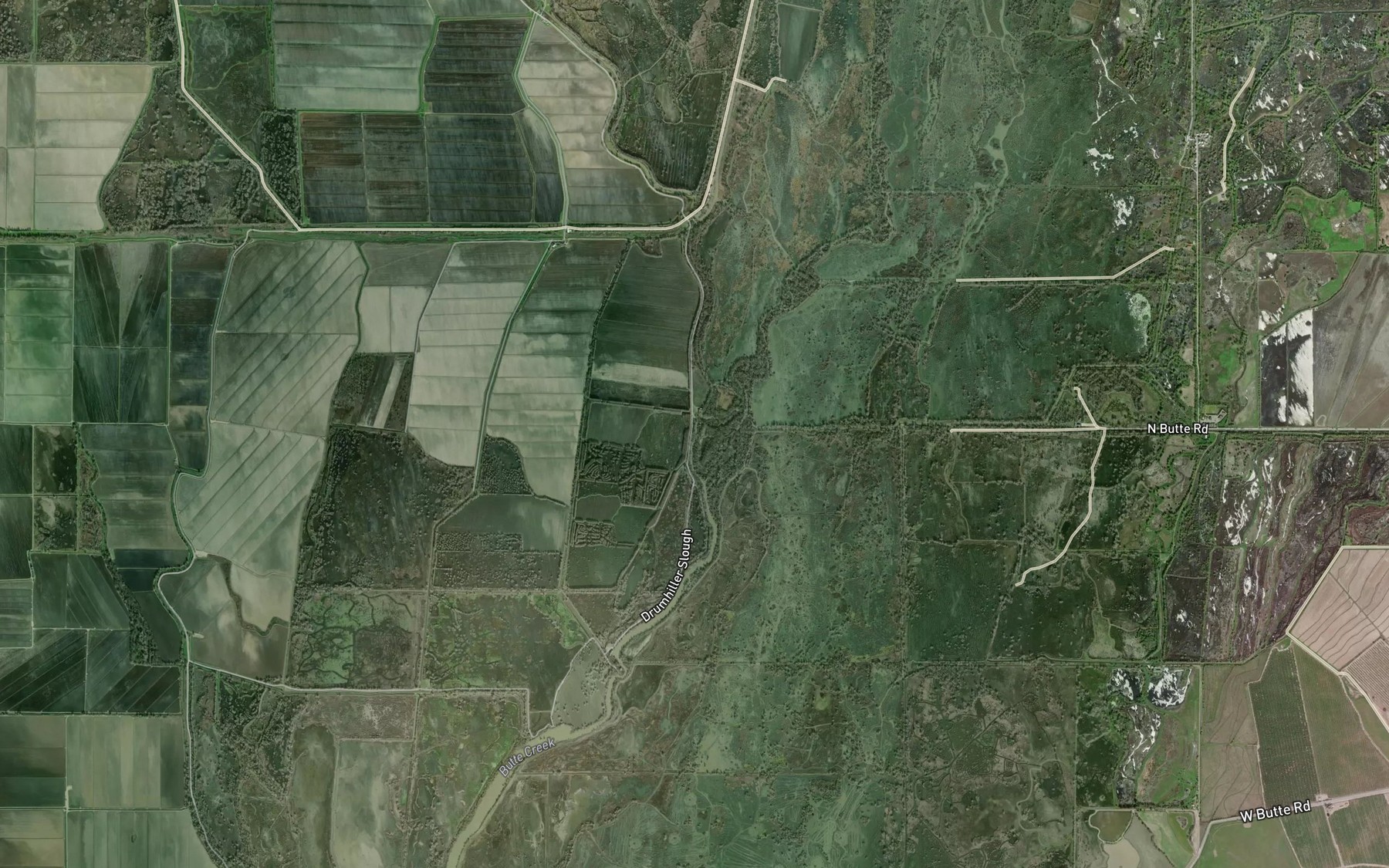Satellite map of the Drumheller Slough