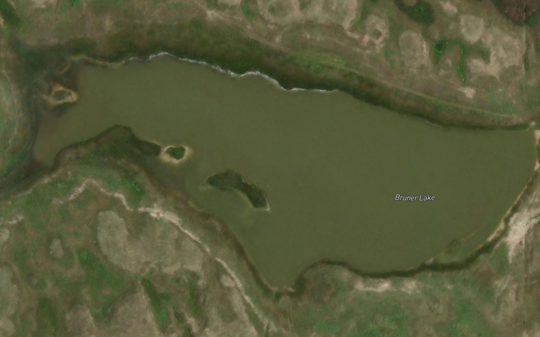 Satellite map of the Bruner Lake