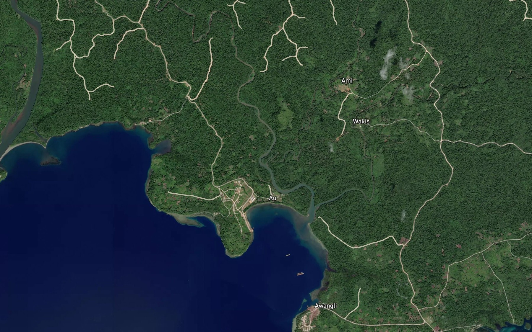 Satellite map of the Middle Branch Au River