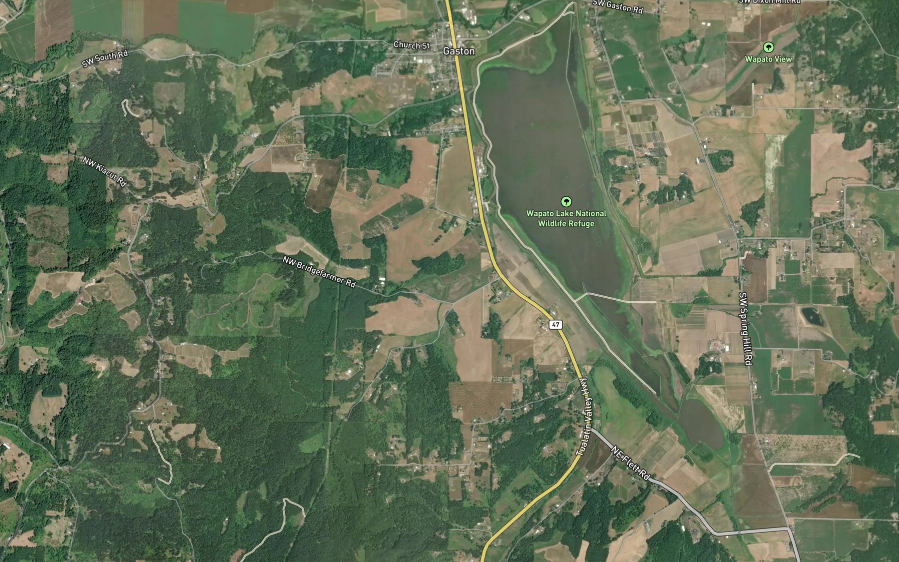 Satellite map of the Little Russell Creek
