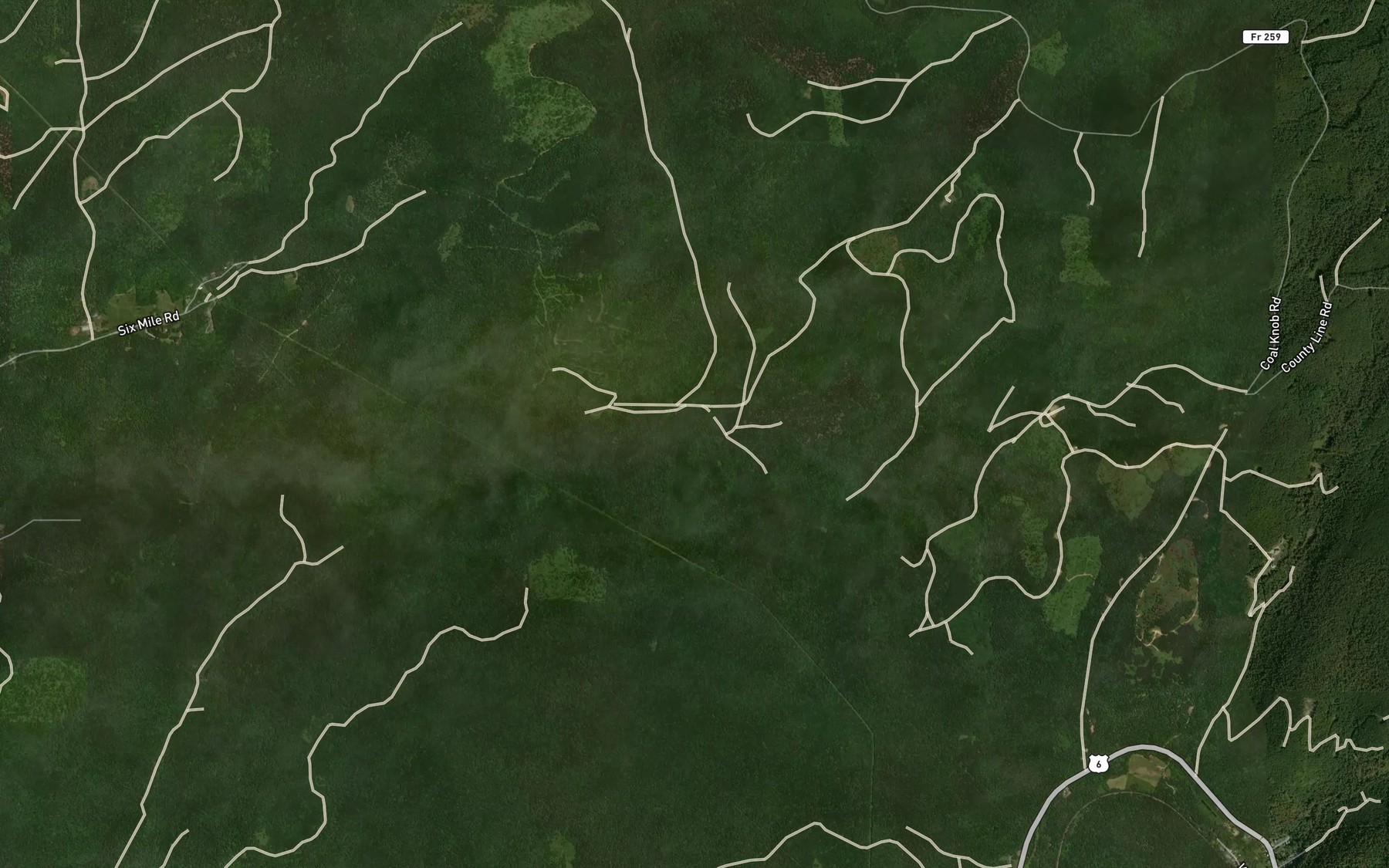 Satellite map of the North Branch Fourmile Run