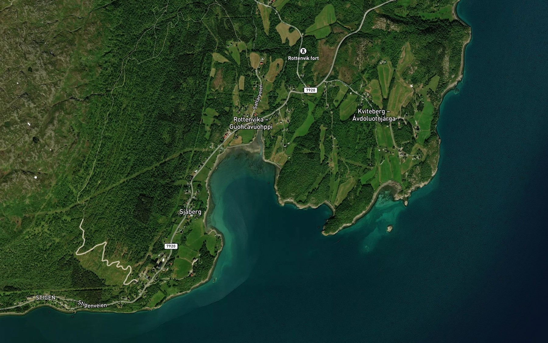 Satellite map of the Jonsabukta
