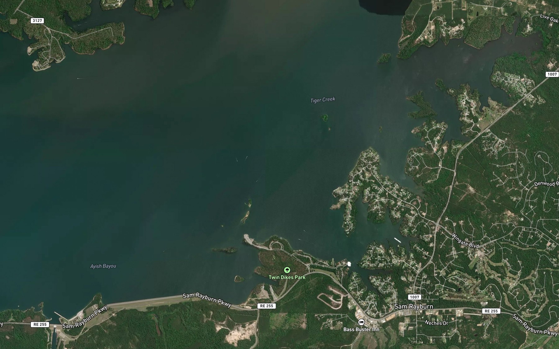 Satellite map of the Alligator Creek