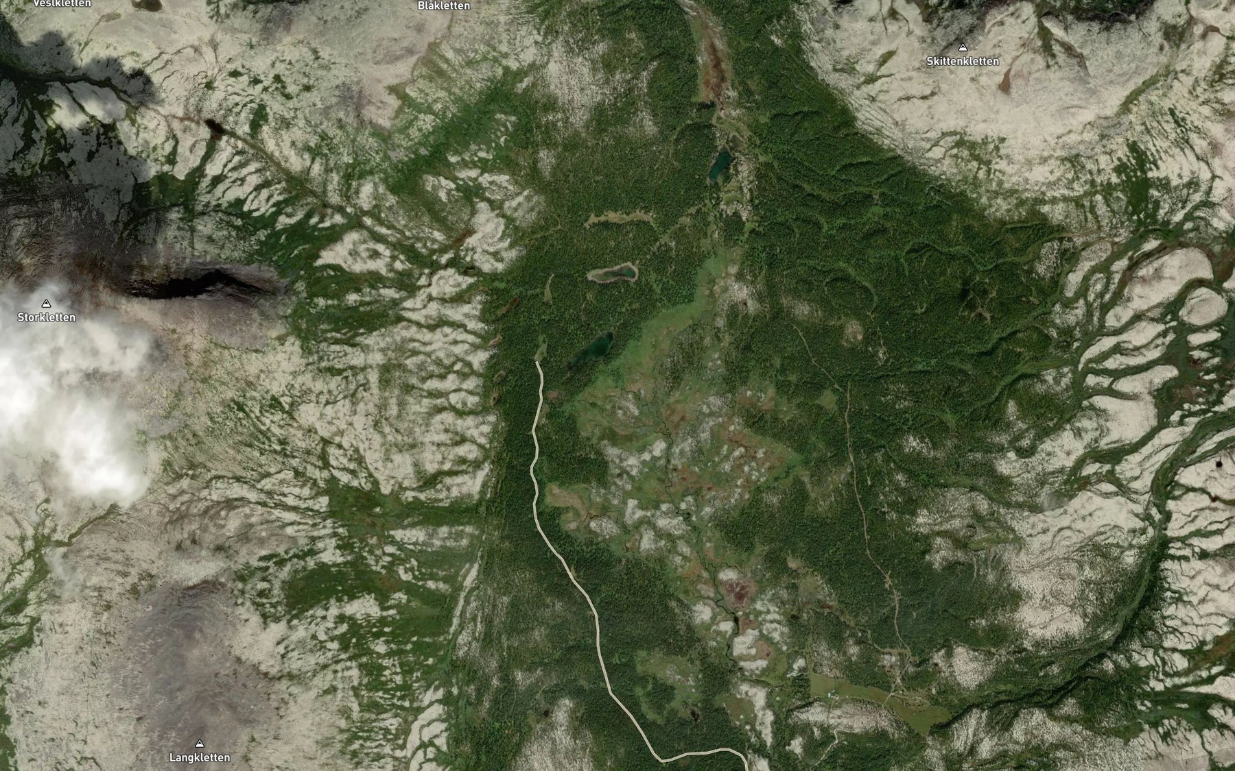 Satellite map of the Bjorklovtjonnbekken