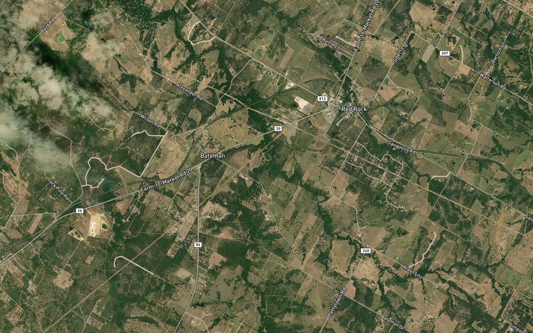 Satellite map of the Lower Elm Creek