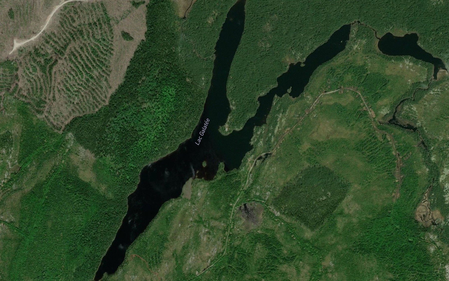 Satellite map of the Lac Galatee