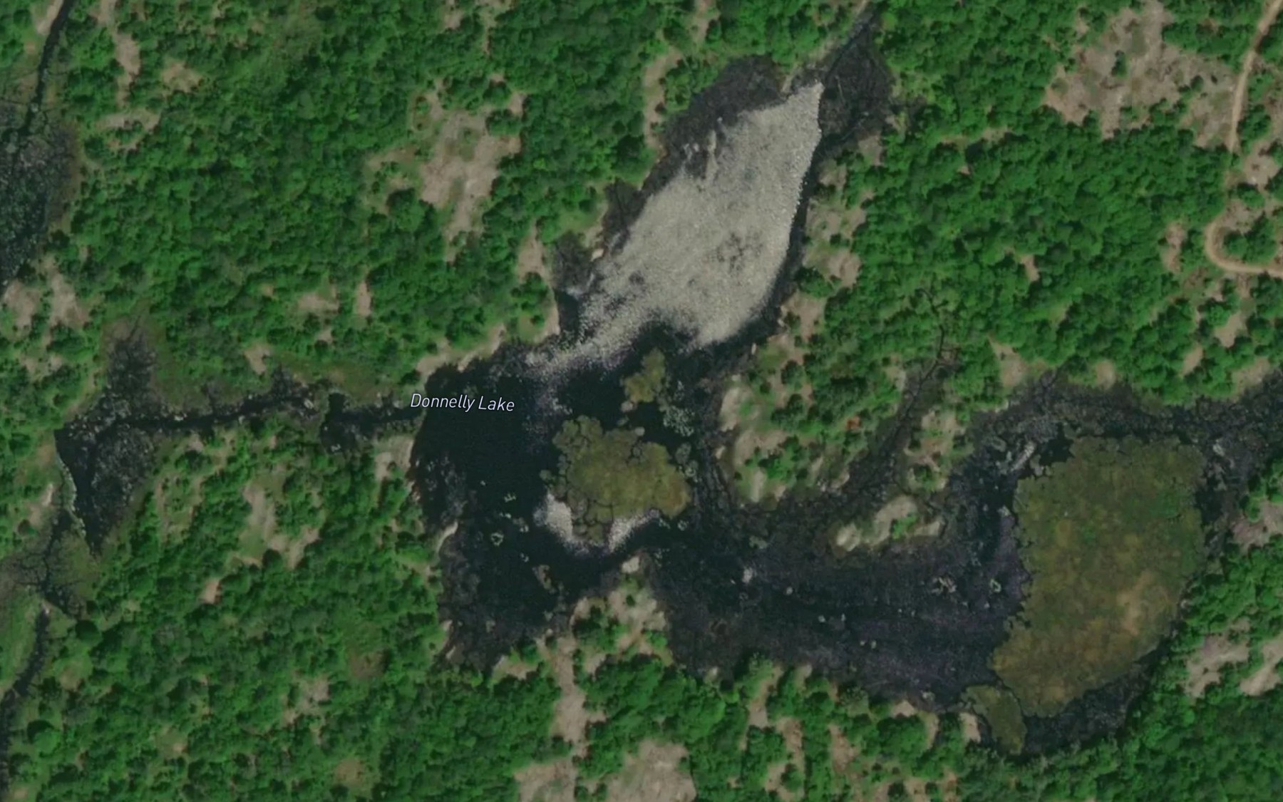 Satellite map of the Donnelly Lake