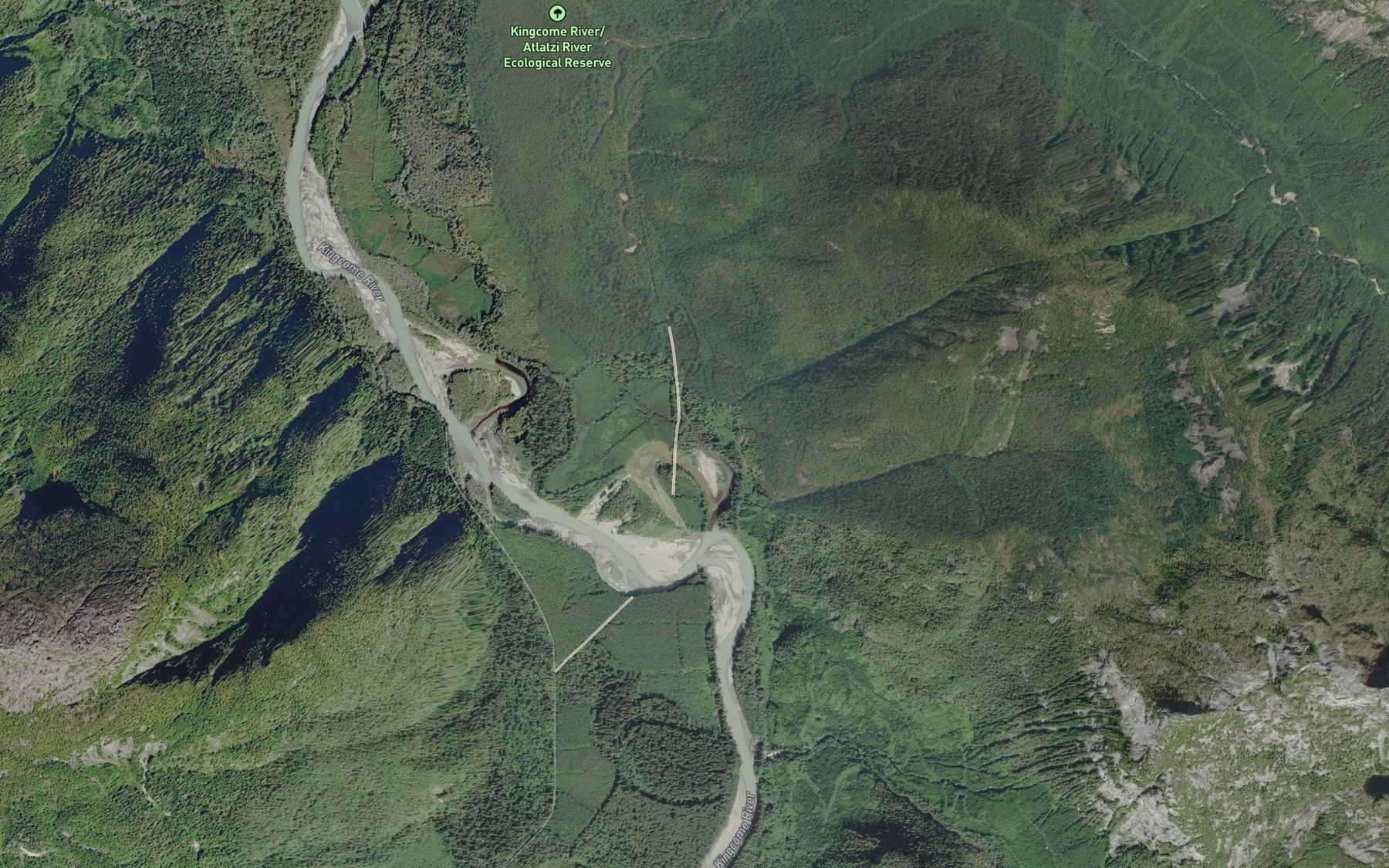 Satellite map of the Atlatzi River