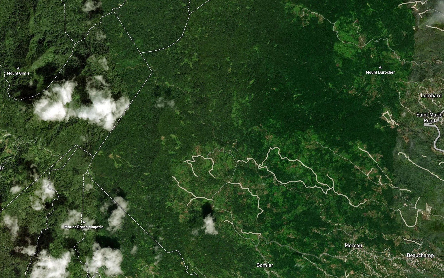 Satellite map of the Ravine Bouceau