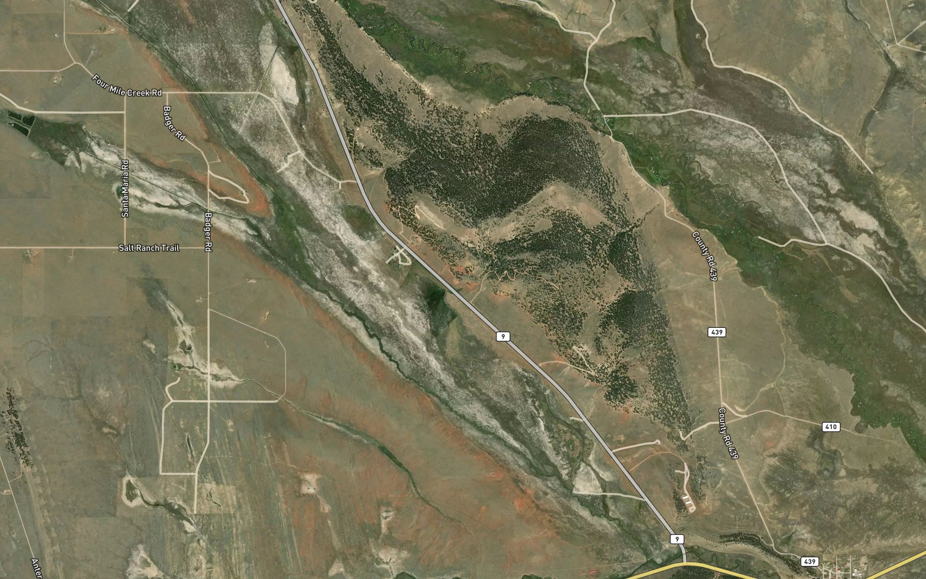 Satellite map of the Badger Spring