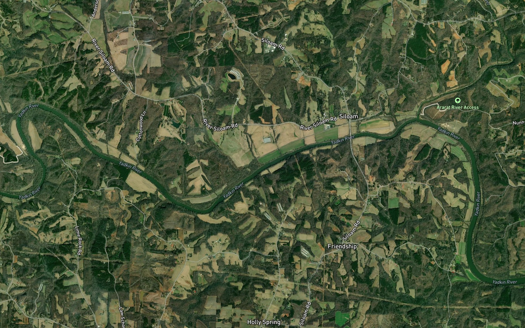 Satellite map of the Candiff Creek