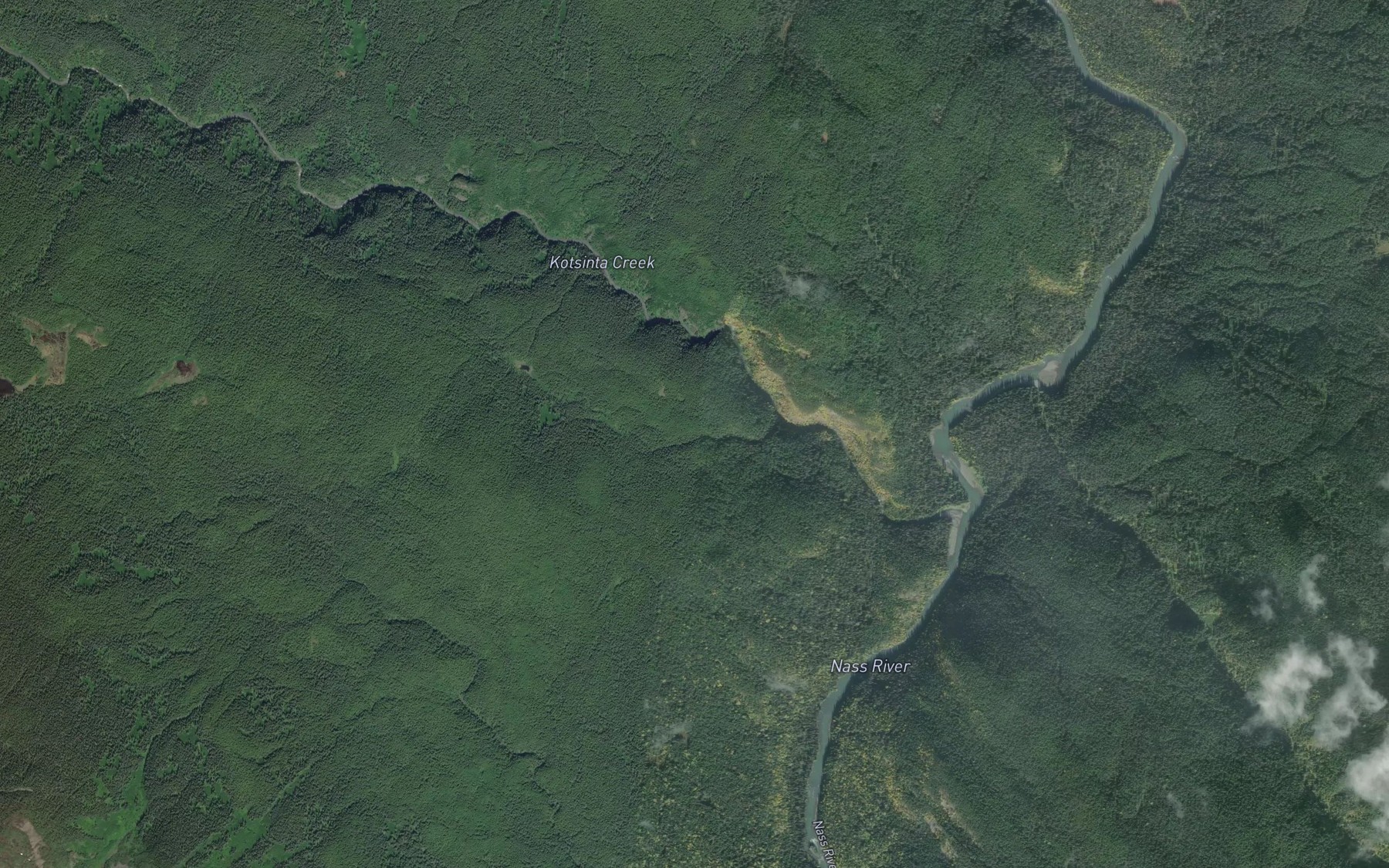 Satellite map of the Kotsinta Creek