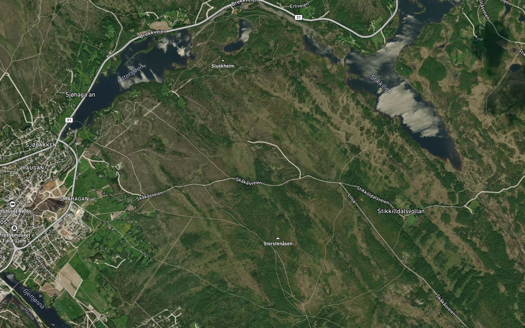 Satellite map of the Stendalsbekken