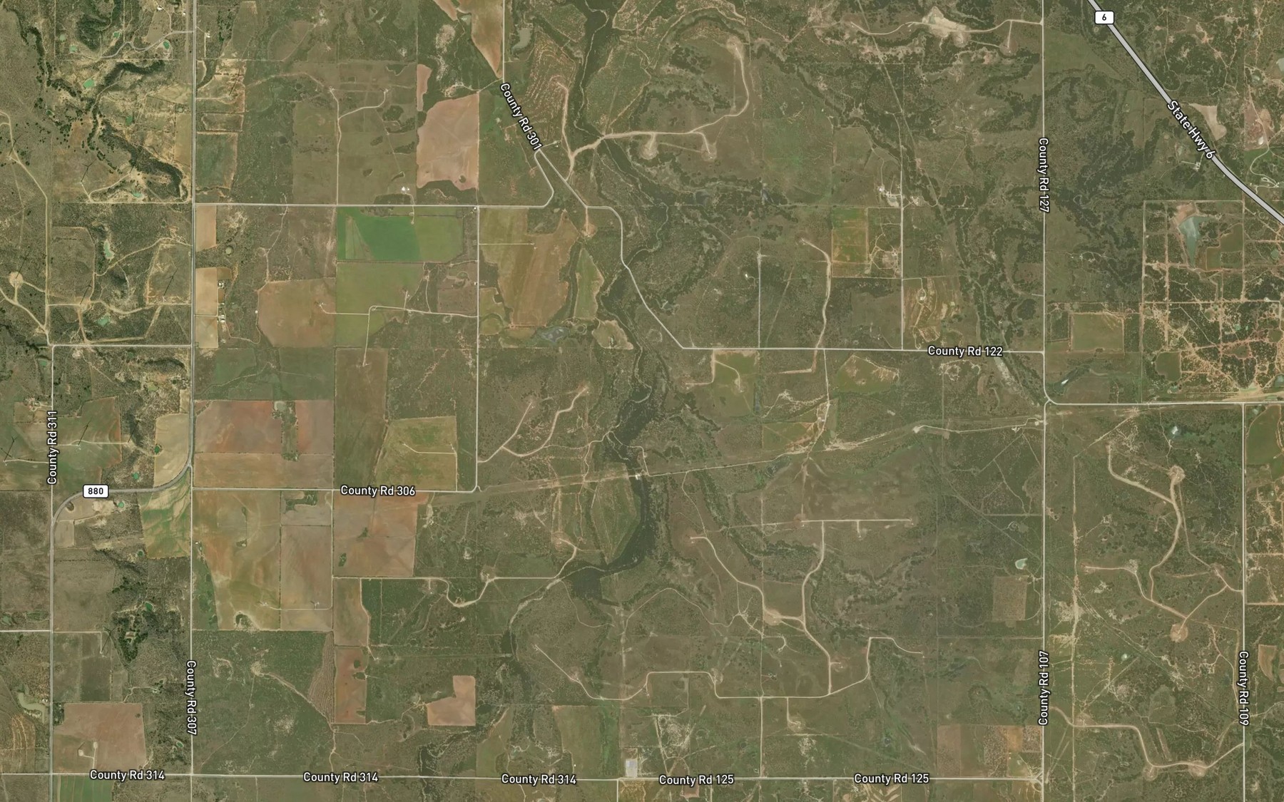 Satellite map of the Bluff Branch