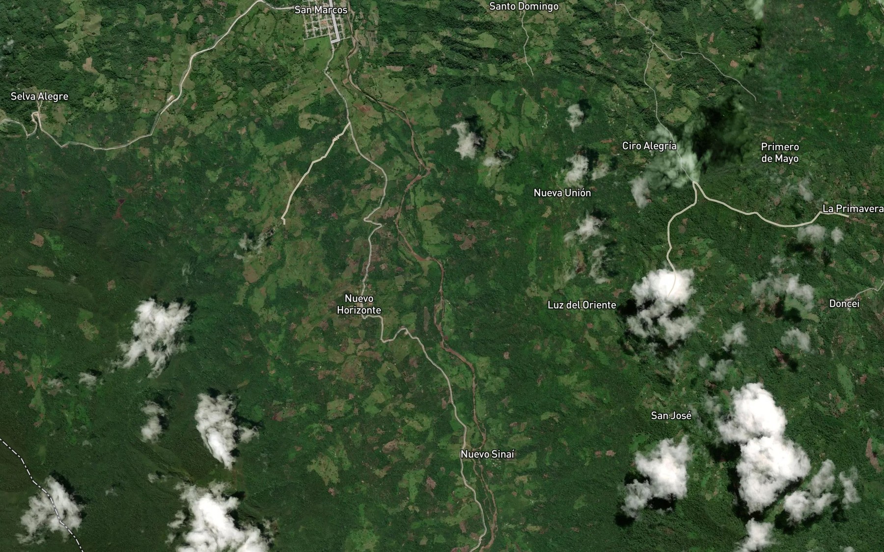 Satellite map of the Quebrada Los Gringos