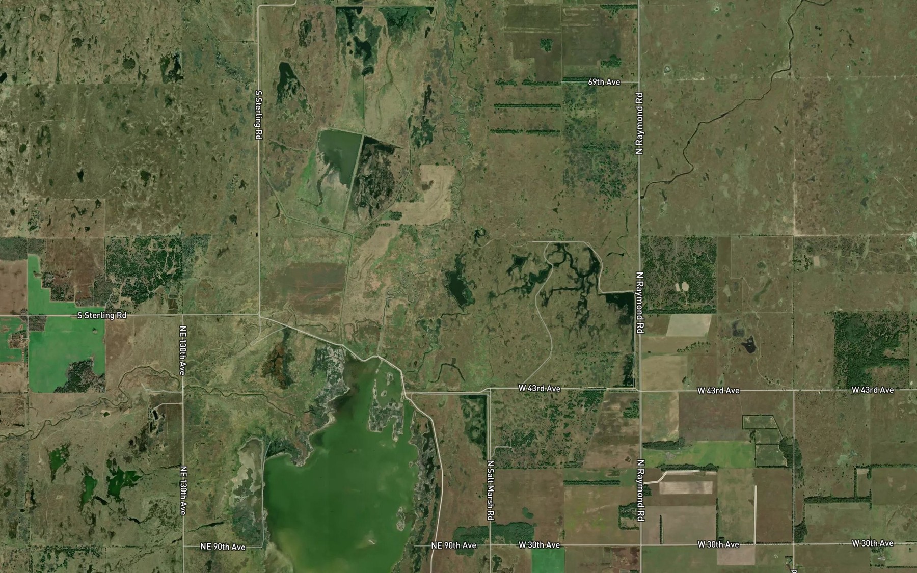 Satellite map of the Horseshoe Lake