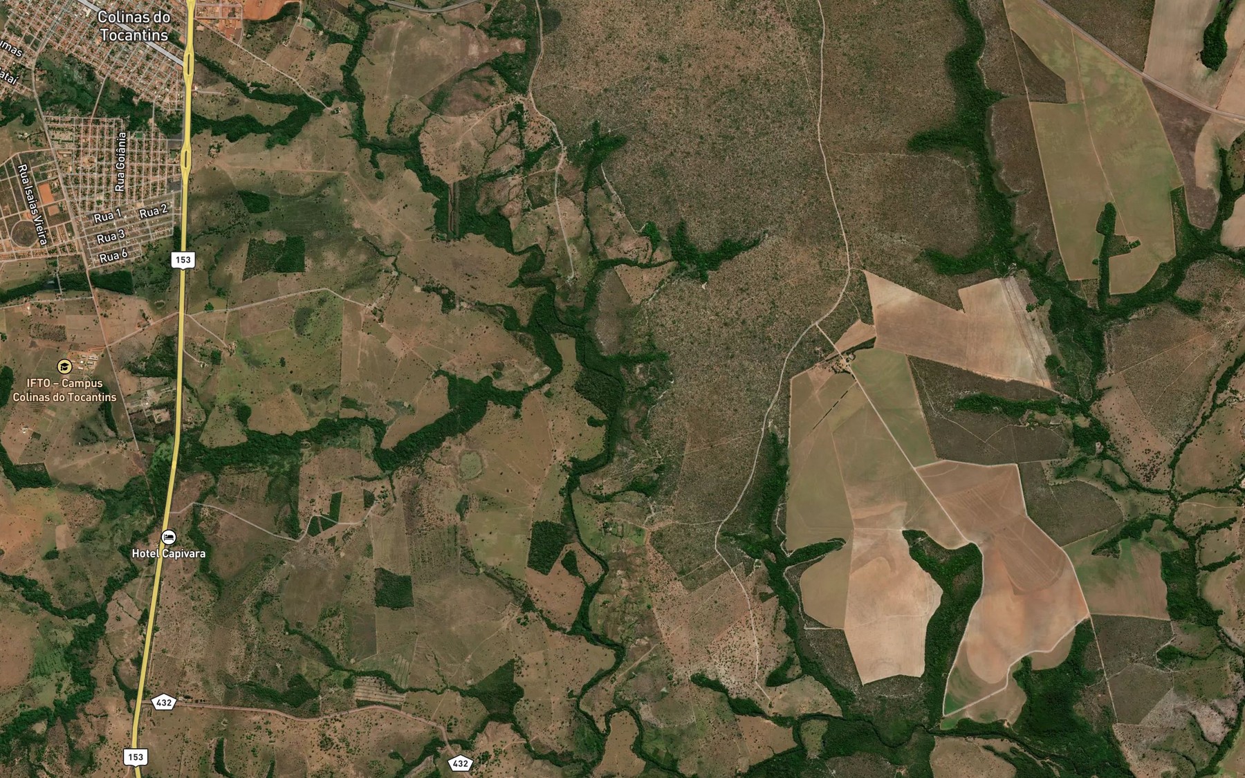 Satellite map of the Rio Capivara