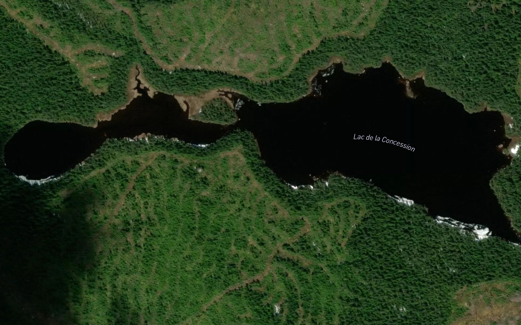 Satellite map of the Lac de la Concession