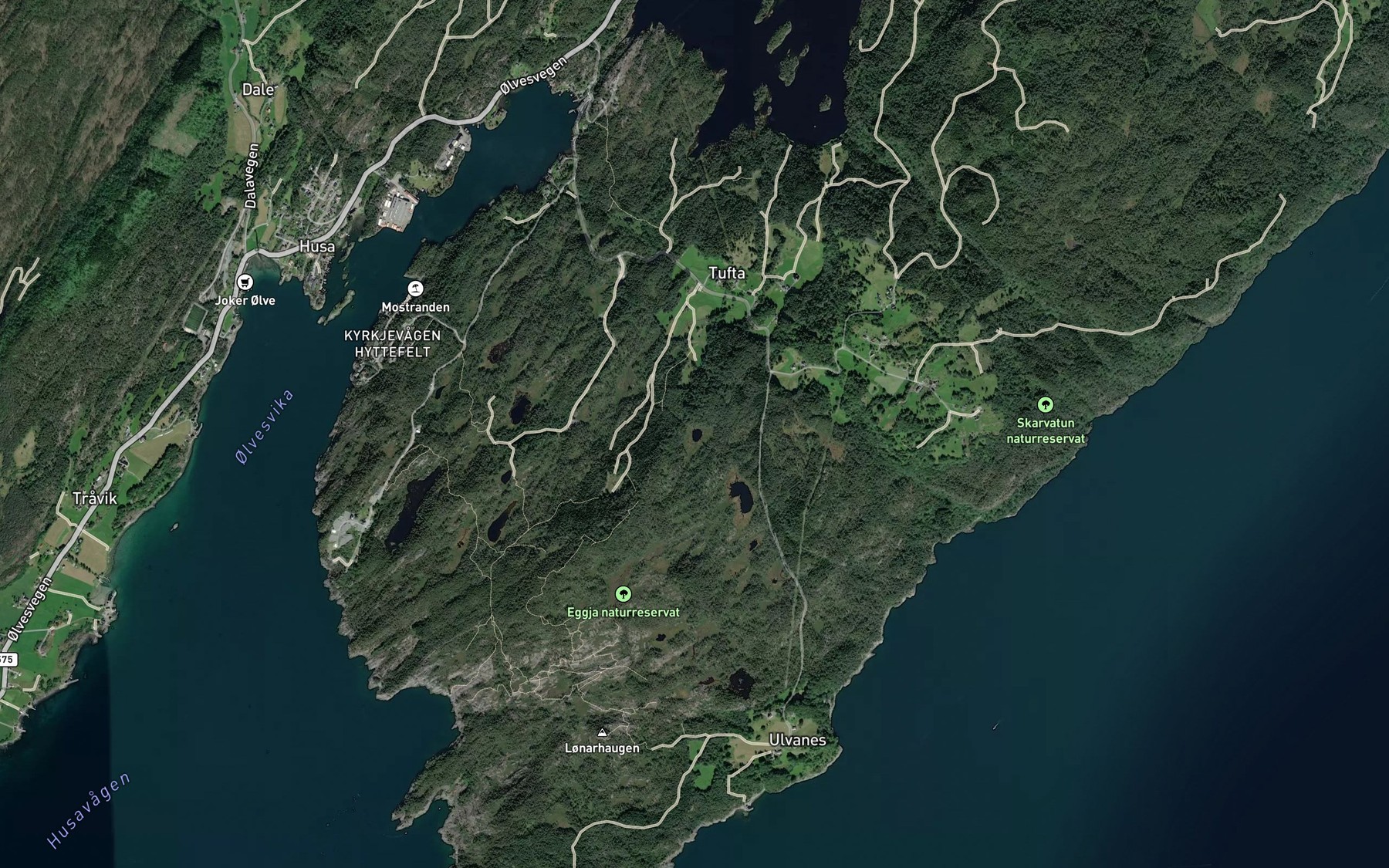 Satellite map of the Sisseltjorna