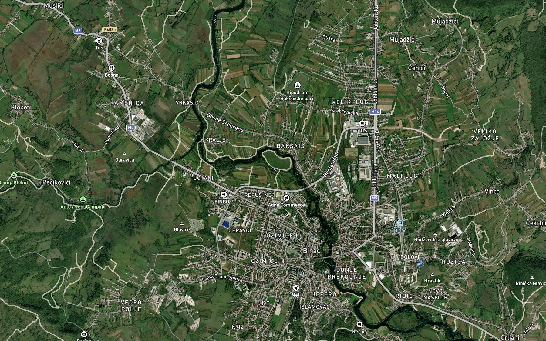 Satellite map of the Drobinica