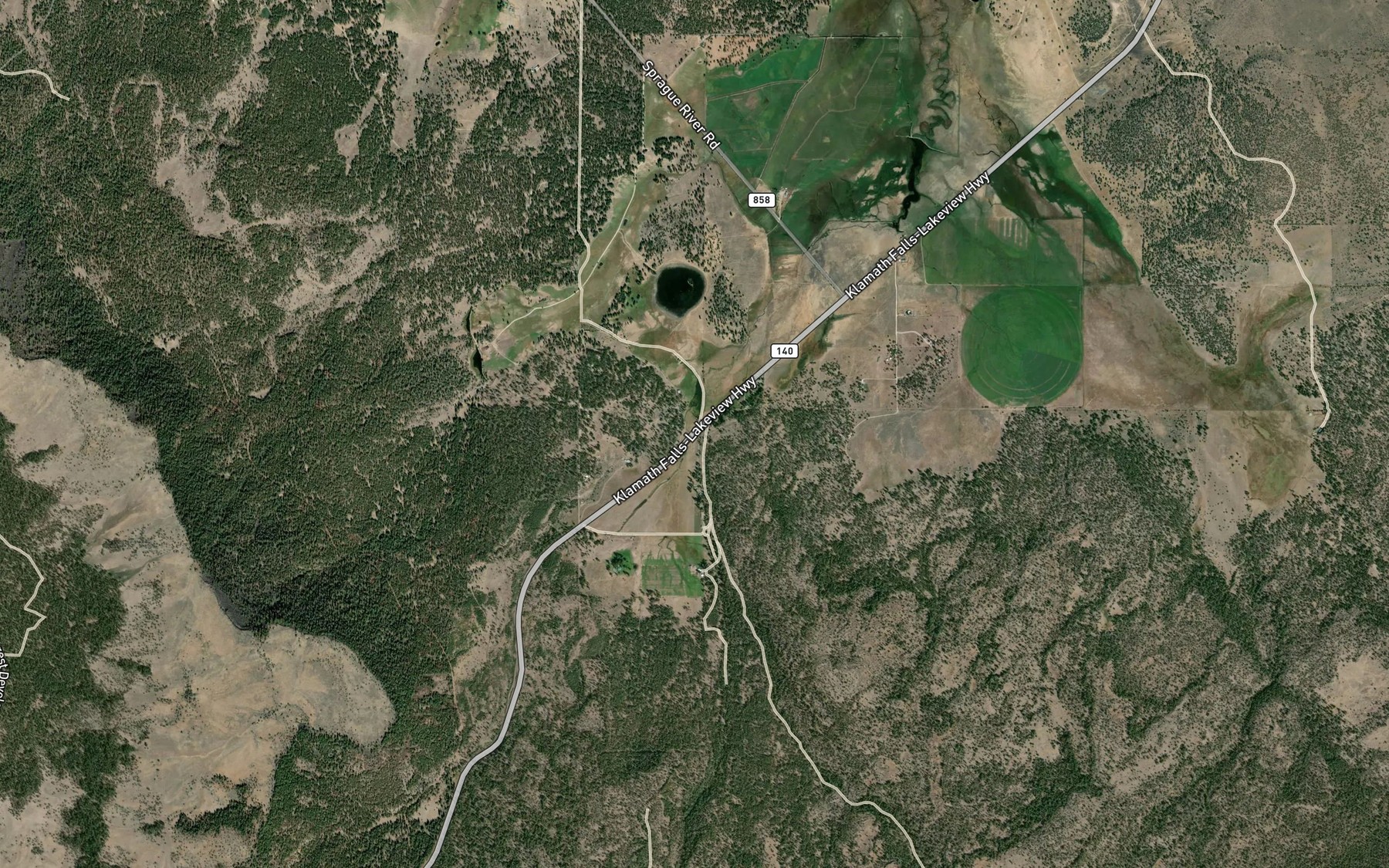 Satellite map of the Modoc Billy Creek