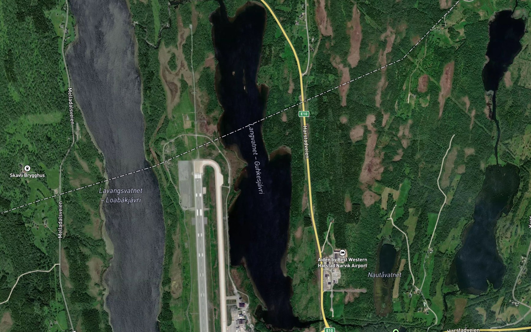 Satellite map of the Langvatnet