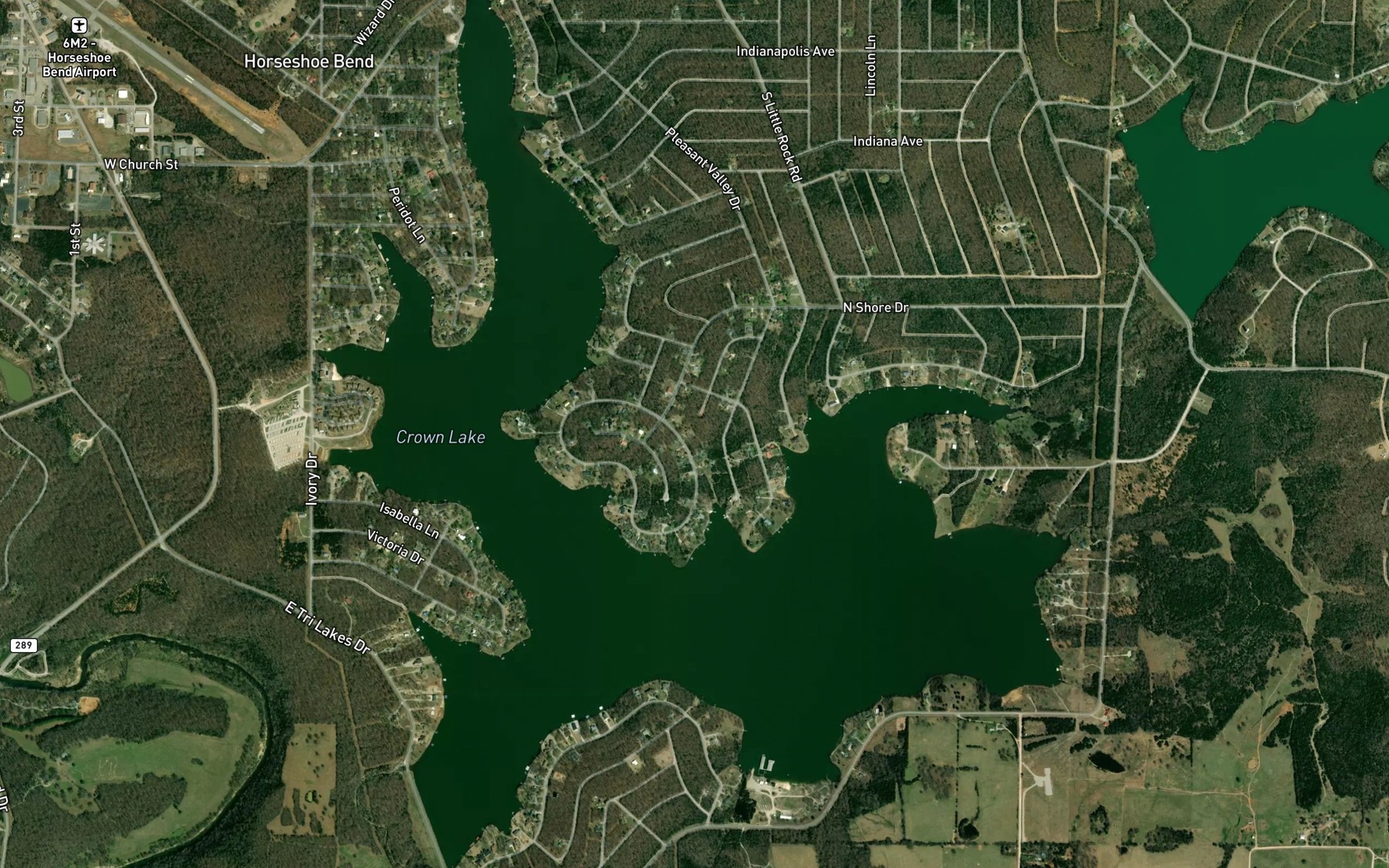 Satellite map of the Diamond Lake
