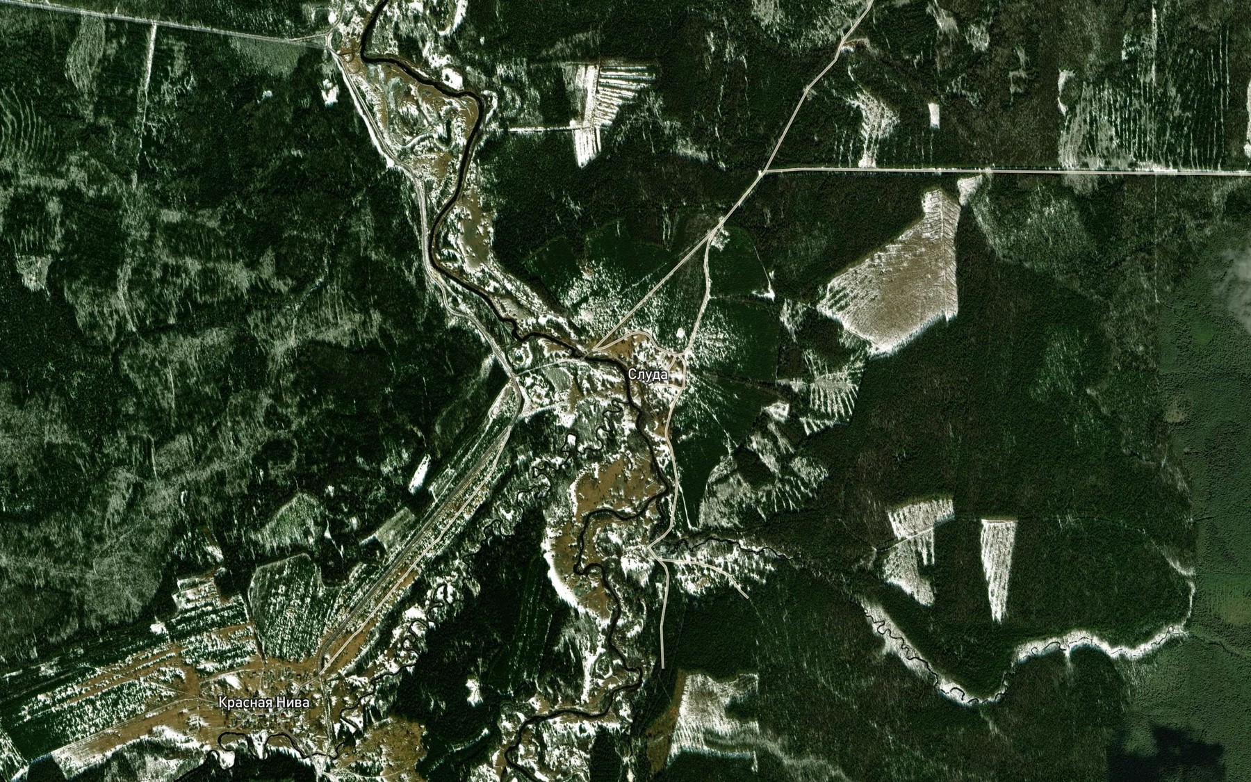 Satellite map of the Nozhiga