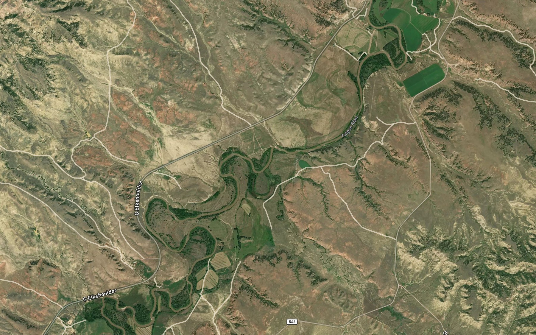Satellite map of the O'Dell Creek
