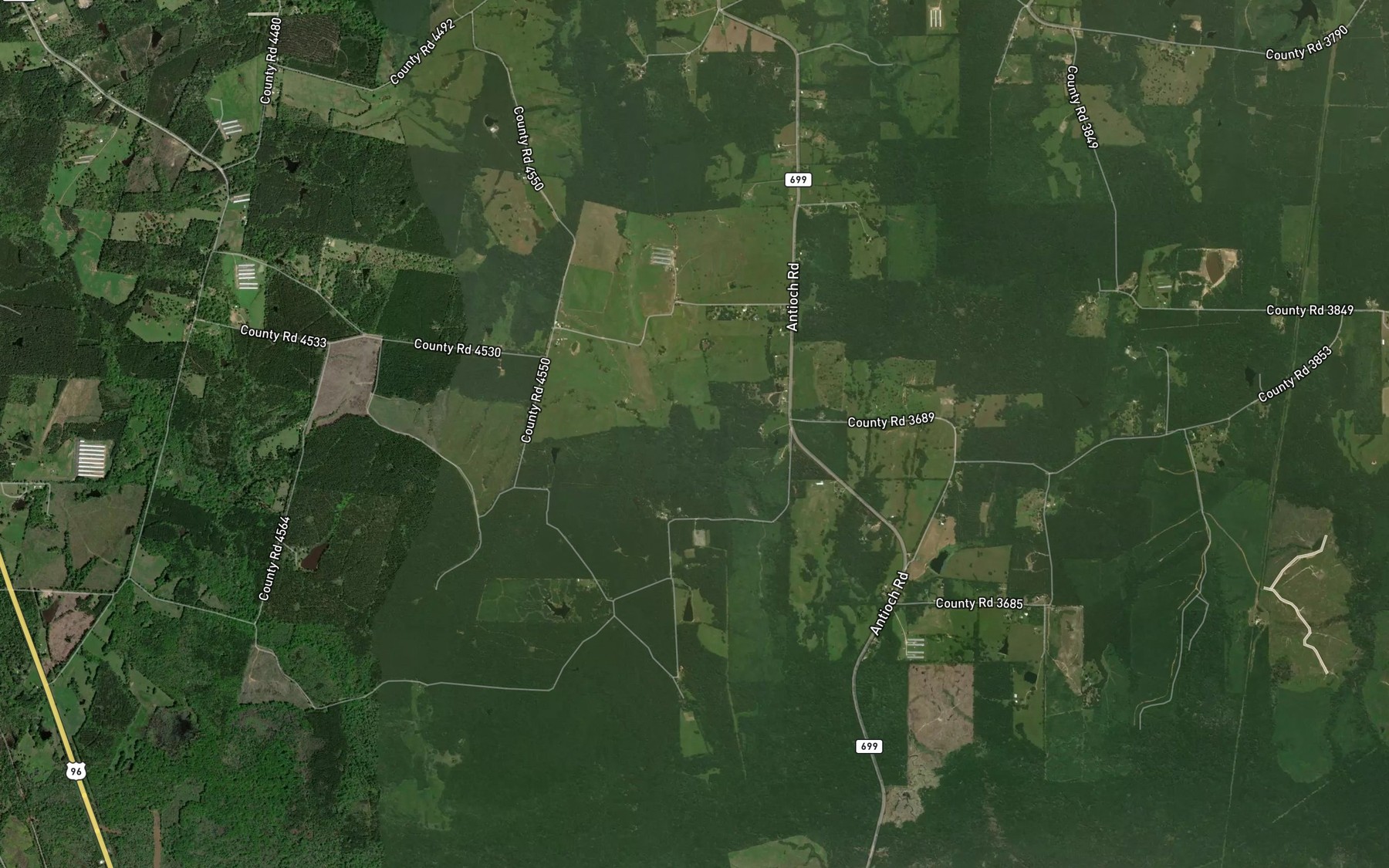 Satellite map of the Shoat Creek