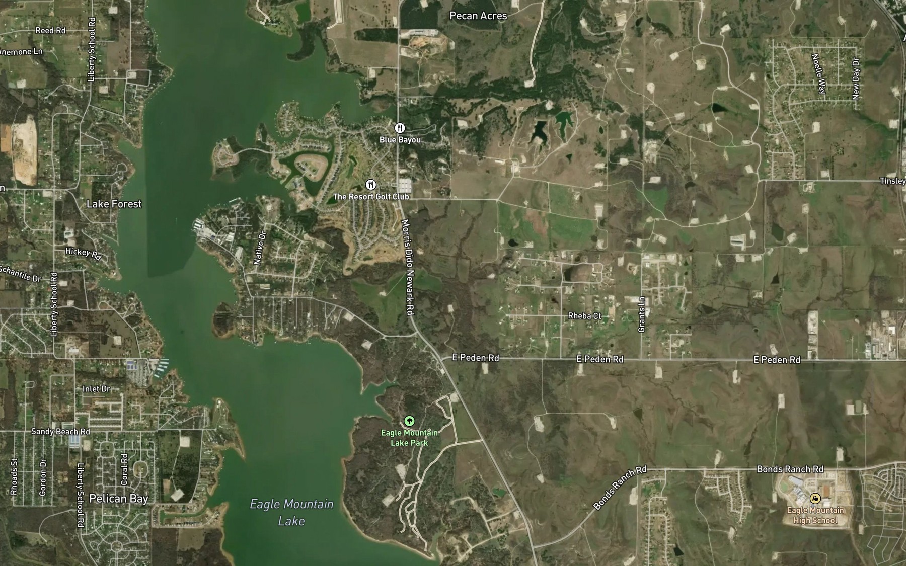 Satellite map of the McCann Branch