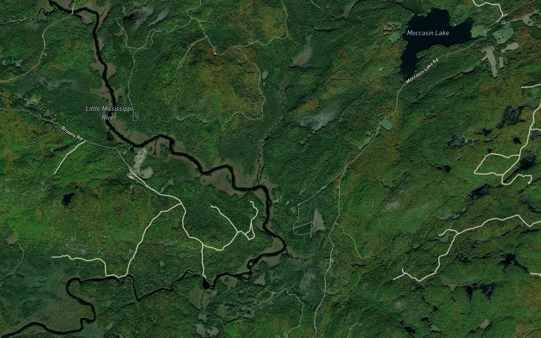 Satellite map of the Moccasin Creek