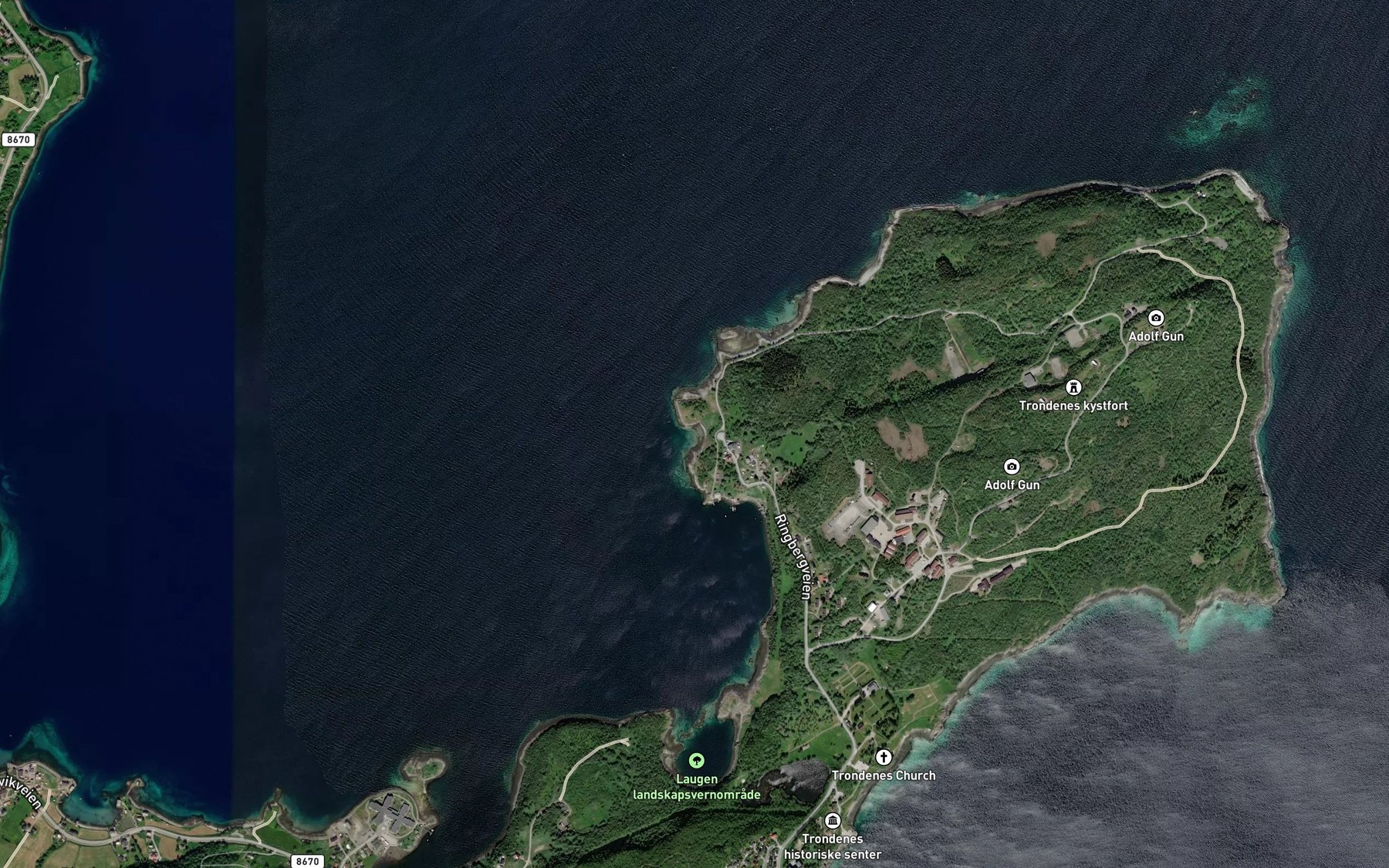 Satellite map of the Melkevika