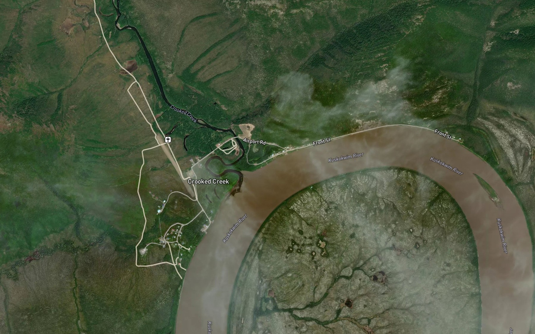 Satellite map of the Crooked Creek